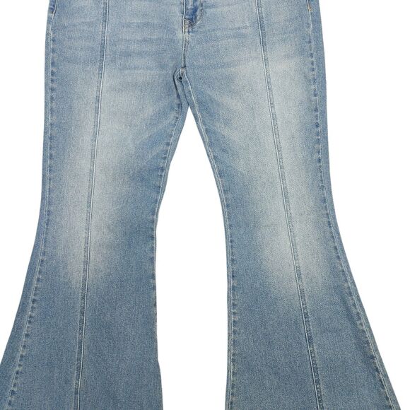 KanCan Maurices Denim Jeans Womens 30 Flare Raw Hem Mid Rise Stretch - Picture 3 of 16